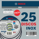 Pack De 25 Discos De Corte Std 4 1/2" 1 Mm Metal Inoxidable