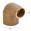 Codo Bronce 3/4X1/2 So/So 1Un
