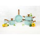 Bateria De Cocina 7 Piezas Aluminio Gran Verde