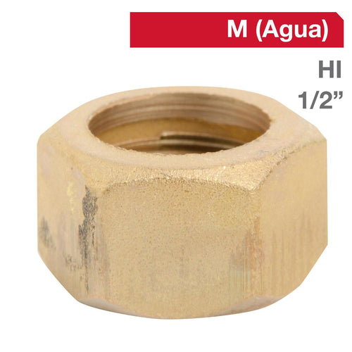 Tuerca Cola Bronce Hi 1/2" X 1/2" 1U