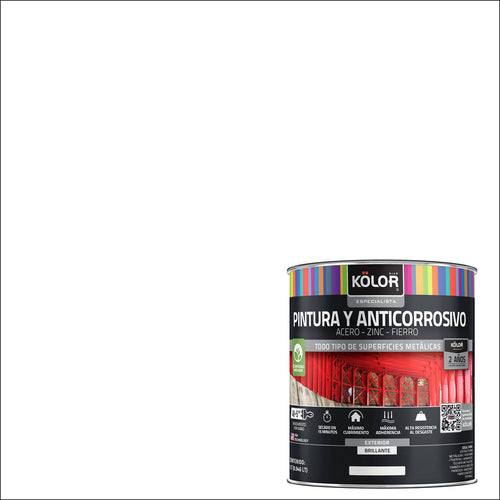 Pintura Y Anticorrosivo Base Agua Tarro 0.25 Galon(Es) Brillante Blanco