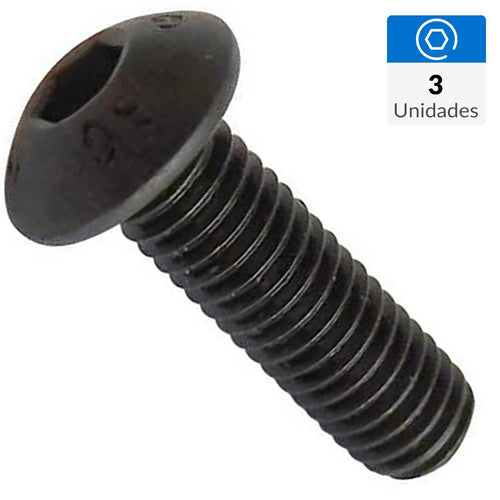Perno Cabeza Boton M4 X 16 Mm C/Tuerca Pavonado Negro 3U