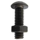 Perno Cabeza Boton M2 X 16 Mm C/Tuerca Pavonado Negro 4U