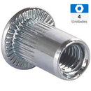 Tuerca Remachable Unc 1/4 X 15.0 Zincado 4 Unid