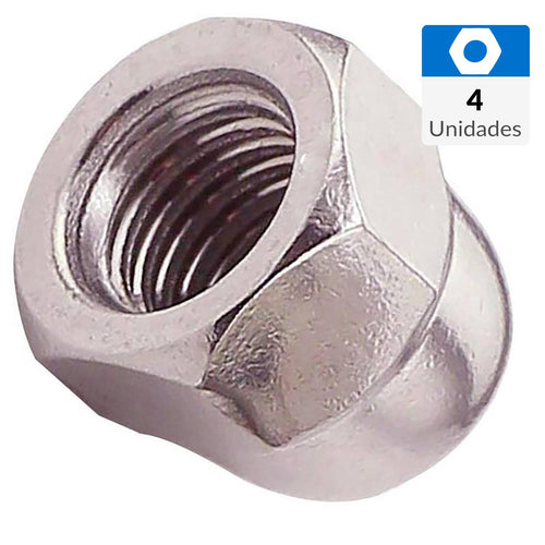 Tuerca Gorro Unc 1/4 Niquelada 4 Unid