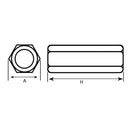 Tuerca Acople Unc 3/8 X 1 3/4 Zincado 2 Unid