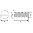 Perno Cabeza Redonda Acero Inoxidable Unc 5/32 X 1" 2 Unid
