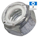 Tuerca Hexagonal Con Seguro Nylon Acero Inoxidable Unc 5/16 2 Unid