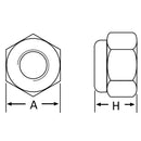 Tuerca Hexagonal Con Seguro Nylon Acero Inoxidable Unc 5/16 2 Unid