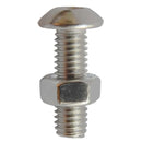 Perno Cabeza Boton Acero Inoxidable C/Tuerca M5 X 12 Mm 2 Unid