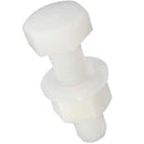 Perno Hexagonal De Nylon Con Tuerca Y Golilla M8 X 50 Mm 2 Unid
