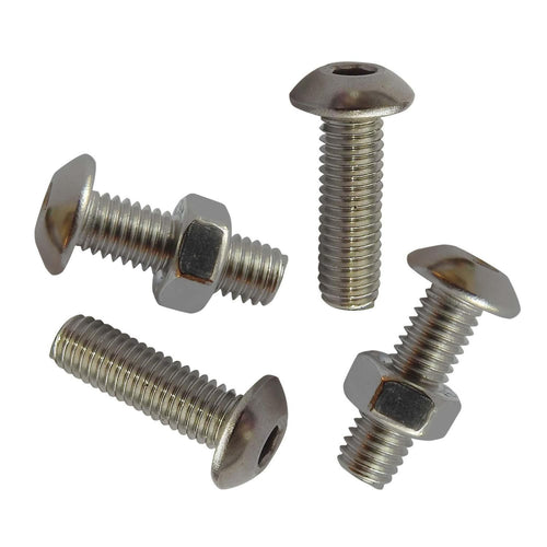Perno Cabeza Boton Acero Inoxidable C/Tuerca M3 X 16 Mm 4 Unid