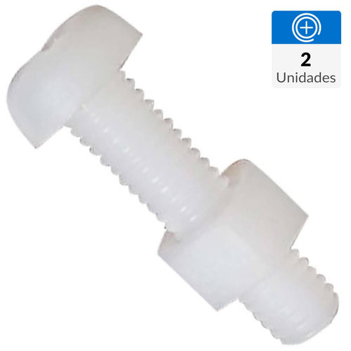 Perno Cabeza Pan Phillip De Nylon Con Tuerca M4 X 15 Mm 2 Unid