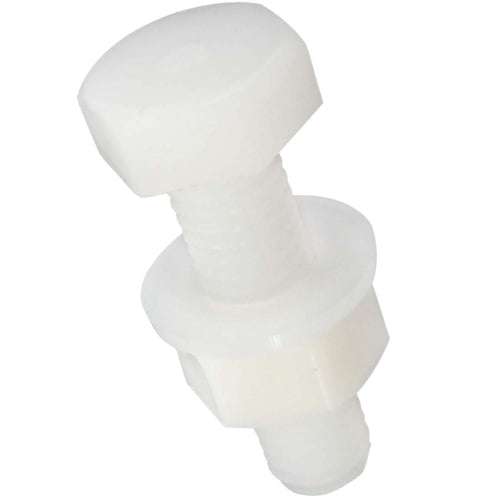 Perno Hexagonal De Nylon Con Tuerca Y Golilla M8 X 25 Mm 2 Unid