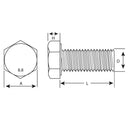 Perno Hexagonal De Nylon Con Tuerca Y Golilla M8 X 25 Mm 2 Unid