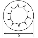 Golilla Estrella Acero Inoxidable 8 Mm 2 Unidades