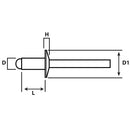 Remache Tipo Pop Aluminio M6.4 X 31 Mm 5 Unid
