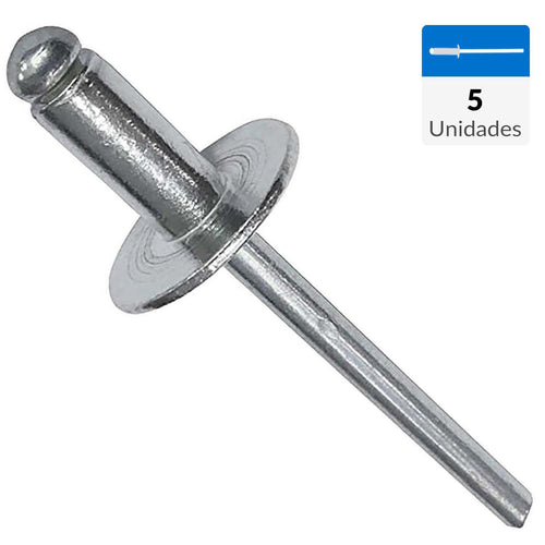 Remache Tipo Pop Aluminio M4,8X18Mm 5Un