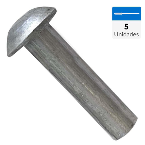 Remache Aluminio Cabeza Redonda M4 X 19 Mm 5 Unid