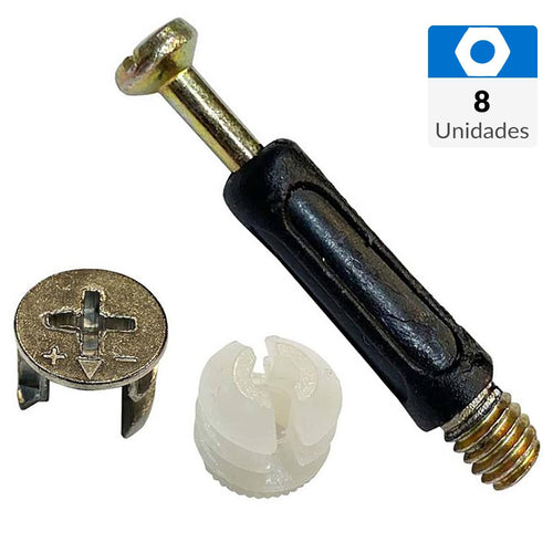 Kit Tuerca + Conector Largo 32 Mm 8 Unid
