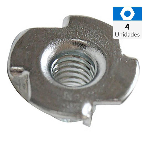 Tuerca Anclaje Para Mueble M5 X 9 Mm Zincado Brillante 4 Unid
