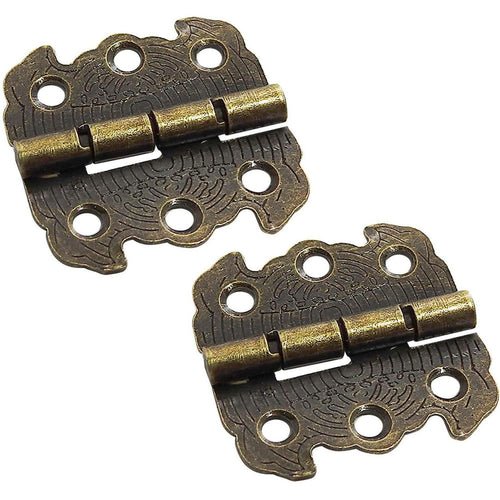 Bisagra Decorativa Con Borde 26 X 30 Mm Bronce Antiguo 2 Unid