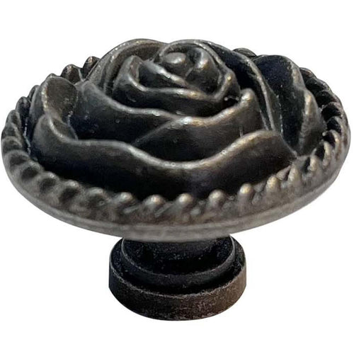 Tirador Decorativo Redondo "Flor" 31X 24 Mm Bronce Envejecido 1 Unid