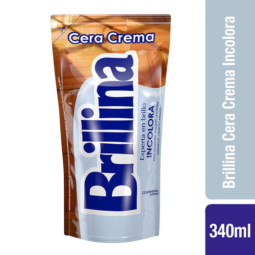Cera Crema Doypack Incolora 340 cc BRILLINA 