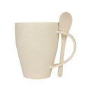 Mug De Cana De Trigo Con Cuchara 400Cc (Natural, Impresion Un Color)