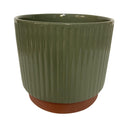 Macetero Enlozado De Arcilla 20X18 Cm Oliva