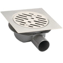 Pileta Acero Inoxidable Cuadrada 15X15 Cm Trampa Pvc 40 Mm