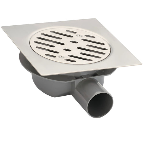 Pileta Acero Inoxidable Cuadrada 15X15 Cm Trampa Pvc 40 Mm