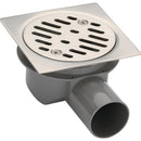 Pileta Acero Inoxidable Cuadrada 10X10 Cm Trampa Pvc 40 Mm