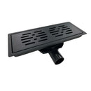 Pileta Acero Inoxidable Negro Mate Rectangular 12X30 Cm Trampa Pvc 40 Mm