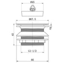 Desague Tina Ss304 Tapon 1 1/2" S/Reb S/Cola