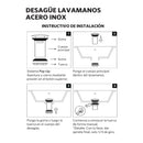 Desague Lavamanos Inox Satinado Ss304 Pop Up 1 1/4" C/Reb S/Cola