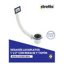 Desague Lavaplatos Plastico Tapon 1 1/2" C/Reb S/Cola