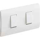Placa Genesis Armada Con Interruptor 9/12 + 9/24 Blanco