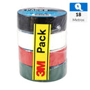 Pack Cinta Aisladora Electrica 19 Mm X 18 M Colores