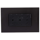 Placa Armada Nobile Tomacorriente Triple 10A Negro