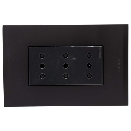 Placa Armada Nobile Tomacorriente Triple 10A Negro