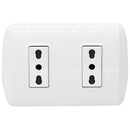 Placa Armada Modus Plus Tomacorriente Doble 10/16A Color Blanco