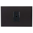Placa Armada Nobile Tomacorriente Simple 10/16A Negro
