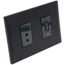 Placa Armada Nobile Tomacorriente 10A + Usb A Color Negro