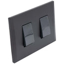 Placa Armada Nobile Interruptor Doble 9/15 Negro