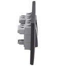 Placa Armada Nobile Interruptor Doble 9/15 Negro