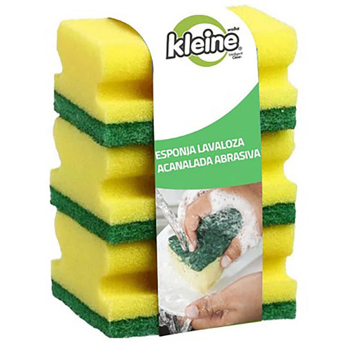 Set De 3 Esponjas Acanaladas Para Limpieza Cocina