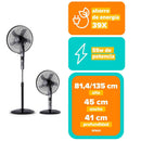 Ventilador Pedestal Negro