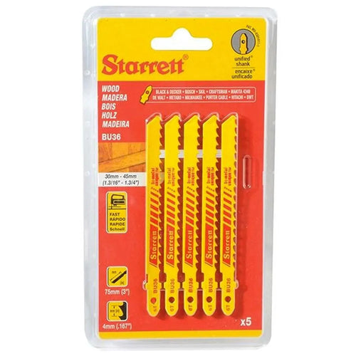 Set 5 Sierras Caladoras Bimetal Madera 75X7,5 Mm