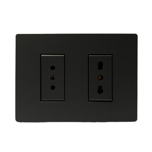 Enchufe Doble 10A + 10/16A Armado S33 Noir
